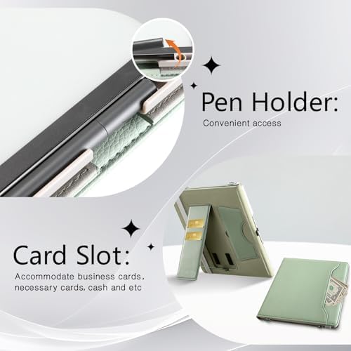 E NET-CASE Case for Kindle Scribe 10.2 inch(2024/2022 Release),Premium PU Leather with Card Slot and Pen Holder and Auto Sleep/Wake,Shoulder Strap Cover for 10.2" Kindle (Light Green) - Image 6