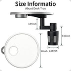 Car Tray and Cup Holders, 360° Rotating Car Desk for Laptop, Steering Wheel Tray, Car Food Tray Table for Eating, Automatic Center Console Cup Holder Universal Fit (Car Tray-White) - Image 2