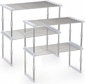 Youyole 4 Set Adjustable Cabinet Organizer, Expandable Steel Kitchen Rack by Ajaredlulu