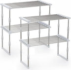 Youyole 4 Set Adjustable Cabinet Organizer, Expandable Steel Kitchen Rack by Ajaredlulu