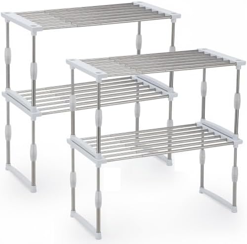 Youyole 4 Set Adjustable Cabinet Organizer, Expandable Steel Kitchen Rack by Ajaredlulu