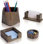 Sabary 4 Pcs Office Desk Accessories, Walnut Desk Organizer Set by Sabary