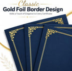 Navy Blue Certificate Holders (50 Packs), Diploma Covers Gold Foil Border - Image 3