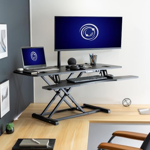 VIVO Black 48 in Corner Standing Desk Converter, DESK-V048KL - Image 2