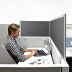 OBEX Acoustical Cubicle Privacy Screen Extender Desk Panel & Office Divider, Add Separation & Block Noise, 18" x 36", Graphite - Image 3