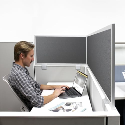 OBEX Acoustical Cubicle Privacy Screen Extender Desk Panel & Office Divider, Add Separation & Block Noise, 18" x 36", Graphite - Image 3