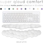 Cloud Keyboard Wrist Rest – Create-ables Qloud Cloud Wrist Rest for Computer Keyboard and Mouse, Ergonomic Memory Foam Wrist Pad with Non-Slip Base, Includes Cloud Mouse Pad – White - Image 2