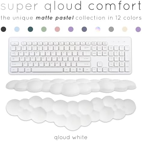Cloud Keyboard Wrist Rest – Create-ables Qloud Cloud Wrist Rest for Computer Keyboard and Mouse, Ergonomic Memory Foam Wrist Pad with Non-Slip Base, Includes Cloud Mouse Pad – White - Image 2
