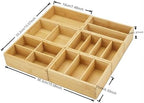 Bamboo Drawer Organizer with Removable Dividers, Fits Kitchens, Bathrooms, Desk, Utensil, Makeup (Natural, S) - Image 3