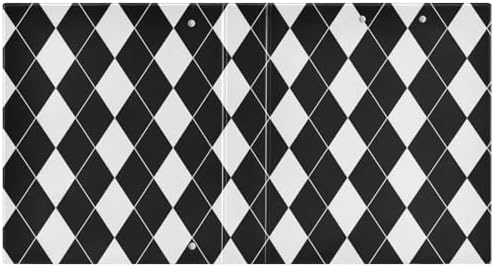 Black White Plaid 3 Ring Binder 1.5 Inch Binders Organizer with Clear Interior Pockets Binder for School Office Work 1 Pack - Image 2