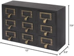 Kate and Laurel Apothecary Wood Desk Drawer Set, 9 Drawers, Rustic Black - Image 3
