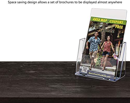 Marketing Holders 4 Pack Brochure Holder for 6" Bifolds Clear Acrylic Desktop Literature Organizer Space Saving Slant Back Booklet Dispenser for Offices Retail Shops and Restaurants - Image 2