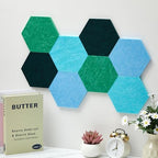 6.7 x 5.9 in 16 Pcs Hexagon Cork Board Tiles, Felt Pin Boards, Turquoise - Image 4