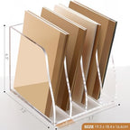 SANRUI Acrylic Desk Magazine Holder File Organizer Sorter,4 Slot Clear - Image 2
