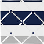 Navy Blue, Gray and White Fabric Memory/Memo Photo Bulletin Board for Stripe Collection by SweetJojoDesigns