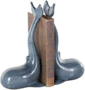 Deco 79 Metal Dolphin Decorative Bookends Non Skid Bookends with Raised Tails, Set of 2 Office Bookends5 W, 10" H, Blue by Unknown