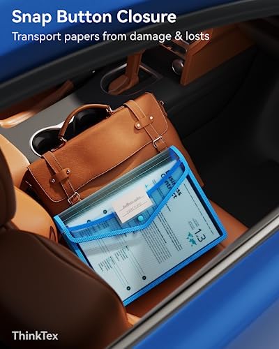 ThinkTex Plastic Expanding File Folder, Transparent Envelopes with Snap - Image 4