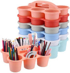 6 Pack 6 Cup Caddy for Classroom Plastic Round Desk Table Caddy, Boho by Reallnaive