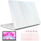 May Chen Compatible with MacBook Neo 13 inch Case 2026 Model A3404, Plastic Hard Shell,Keyboard Cover,Screen Protector,Dust Plug, for MacBook Neo 13" with A18 Pro Chip, Blue Strips by MayChen