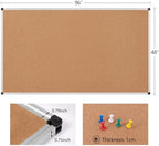 Extra Large Cork Bulletin Board 96" X 48", Silver Aluminum Framed 8'x4' Corkboard for Wall, Wall Mounted Notice Pin Board with 18 Push Pins for School, Home & Office - Image 6