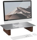 Aluminum Monitor Stand Riser with Wooden Legs, 15.75" Wide by CHENOMiNL