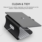 Laptop Stand, Aluminum Notebook Holder Riser Heat-Vent for MacBook Air/Pro, Dell, HP, Lenovo, Microsoft Surface, Samsung 11-16 inches Notebook (Black) - Image 3