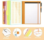 Ospelelf Clipboard with Storage for Women, Leather Padfolio Portfolio Organizer 5 Folders with 10 Pockets, Spiral Clipboard Folio with Notepad for Letter Size, Elastic Closure and Pen Loop Flowers - Image 6