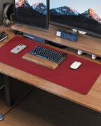 Leather Desk Pad Protector, Red, 48 x 24 - Image 5