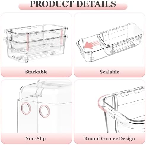 DILIBRA 16 Pcs Clear Extendable Drawer Organizer, Adjustable Drawer Storage - Image 5
