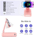 Gifts for Women Girls, Phone Stand with Bluetooth Speaker and Charging Function 360° Rotable Angle Adjustable Cell Phone Holder with HD Stereo Sound Fits All Phones,Tablet (Pink) - Image 4