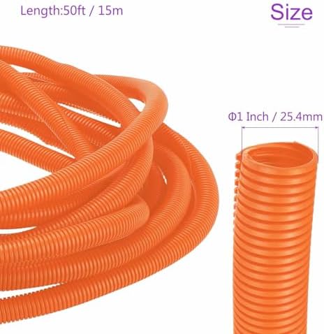 DMiotech 50ft Wire Loom Split Tubing 1 Inch(25.4mm) ID Orange - Image 3