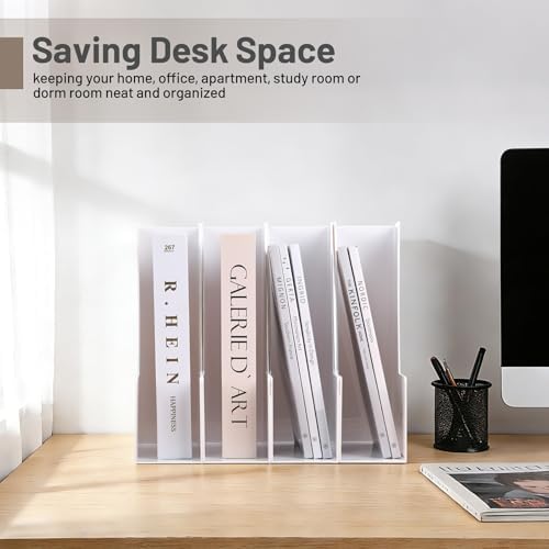 CiWiVOKi Vertical Magazine File Holder, 4 Pack, White - Image 6