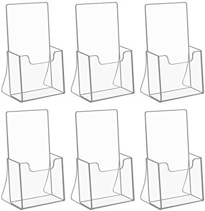 NIUBEE Acrylic Brochure Holder 4 x 6, Flyer Holder Stands Display, 6 Pack by NIUBEE