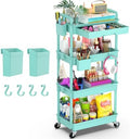 Goovilla 4 Tier Rolling Utility Cart Organizer with Removable Drawer, Blue by Goovilla