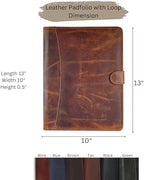 Full Grain Leather Legal Pad Portfolio Organizer for Work - Wine - Image 5