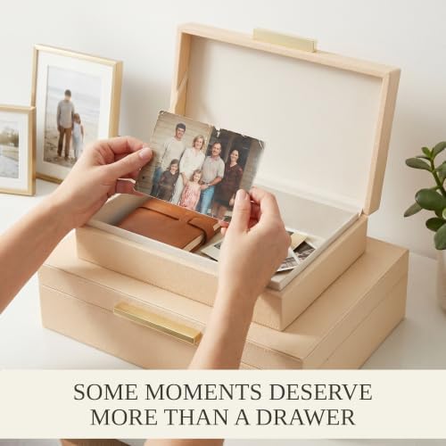 Decorative Storage Boxes with Lids - Set of 2 PU Leather Organizer Bins - Image 6