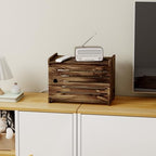 Wooden WiFi Router Storage Box Hider Shelf, Decorative Projector Box Hider Rack Countertop, for Cable, Modem, Internet, Router Power Cover Storage Organizer Cabinet Wall Mounted, Brown - Image 2