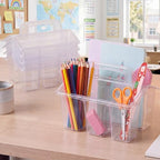 GlikCeil 24 Pcs Classroom Caddy Storage Basket with Handle,Clear - Image 7