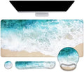 Large Desk Mat, Mouse Pad with Wrist Support, Keyboard Wrist Rest Set by Lateefah