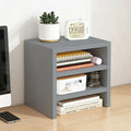 Solid Wood Monitor Stand Riser & Laptop Stand Desk Organizer - Office Accessories for PC Workspace, Computer Organization, Countertop Hutch Light Grey 9.9x7.9x9in by Unknown
