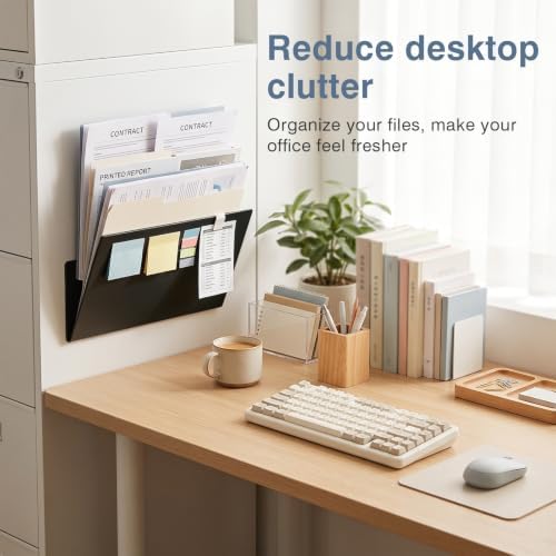 2 PCS Magnetic Wall File Organizer, Hanging Metal Wall File Holder - Image 7