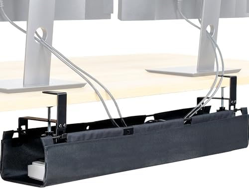 VIVO Black Clamp-on 31 in Fabric Cable Management Tray, DESK-AC31F-C by VIVO