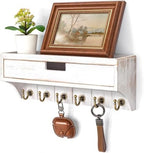 Rebee Vision Key Holder Wall Mount with Drawer for Home Decor, Whitewash by REBEEVISION