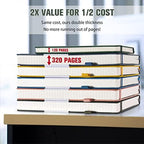 5 Pack College Ruled Notebook Bulk, A5, 312 Numbered Page Thick Journal Set - Image 2