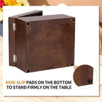 5 x 8 Inches Index Card Holder Set, Bamboo Organizer Box, Brown - Image 6