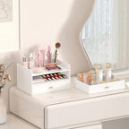 Wisuce Bamboo Desk Organizer with Drawers for Tabletop Storage (White with 2 Drawers) - Image 6