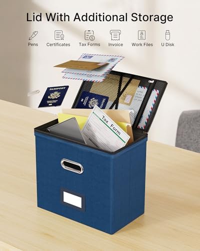 Oterri File Box Small 2-Pack Mesh Pockets Hanging Organizer for Letter-Size - Image 2