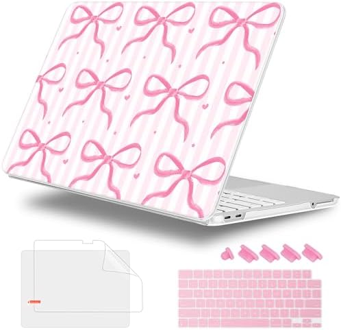 4-in-1 Hard Case for 2026 MacBook Neo 13 (A3404), Bows-Stripe by WelcomeViseNewitems