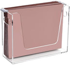Acrylic Hanging File Organizer, Letter Size Clear File Folder Holder with Handle, Portable Storage Organizer Box for Desk Home Office (No Assembly Required) by Tfirhuoe
