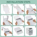 EXYGLO 30 Pack Stackable Cardboard Desk Organizer Trays, Desktop Letter Tray for Document File Mail Storage, White, 12x9x3 Inch - Image 6